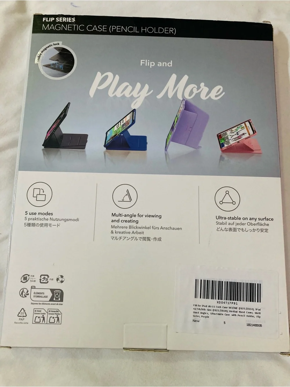 Magnetic Flip Case for Tablets - Black